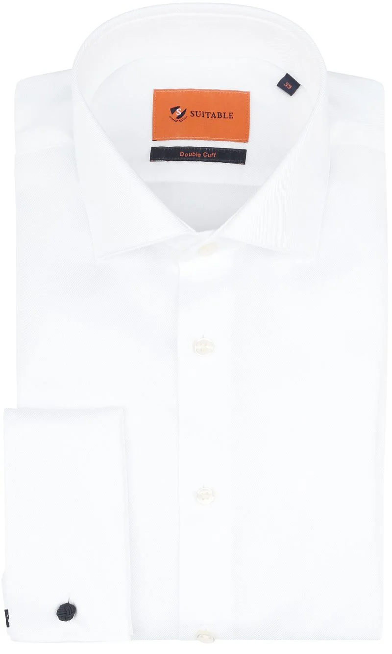 Suitable Hemd White Twill Doppelmanschette - Größe 39 günstig online kaufen