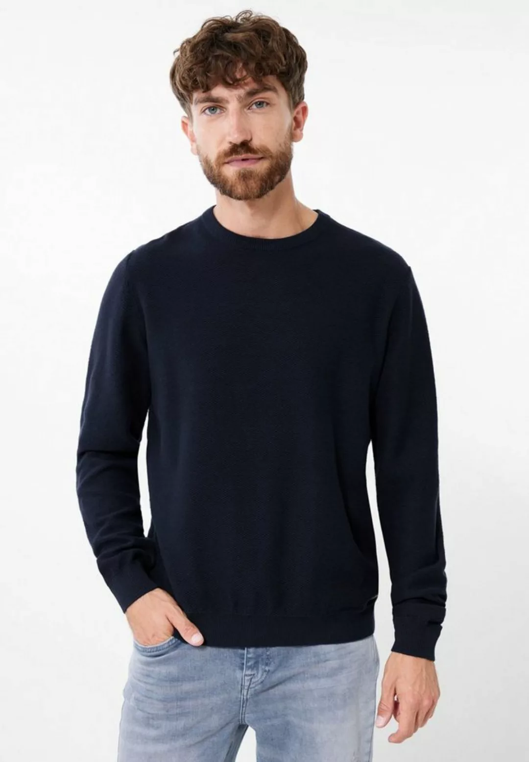 STREET ONE MEN Strickpullover, mit Rundhalsausschnitt günstig online kaufen