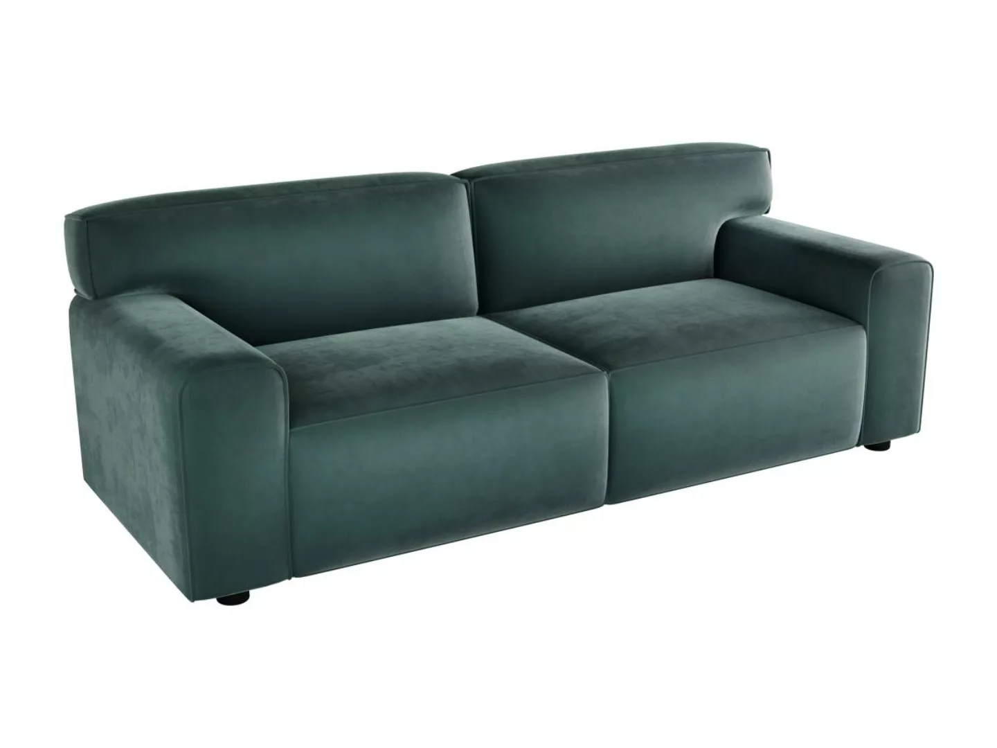 Sofa 3-Sitzer - Samt - Blau - OTRANO günstig online kaufen