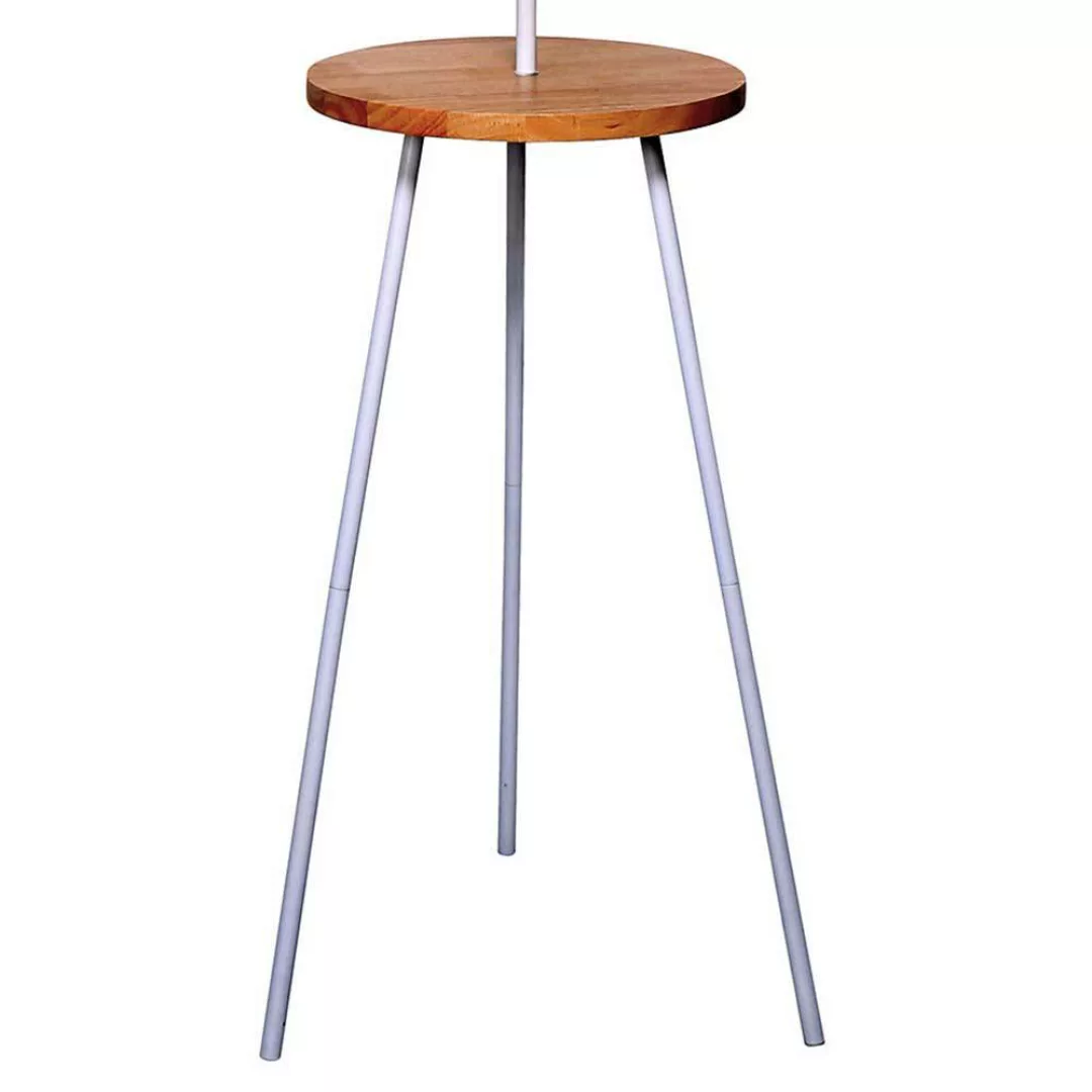 Stehlampe mit Tisch in Weiß Holz Naturfarben günstig online kaufen