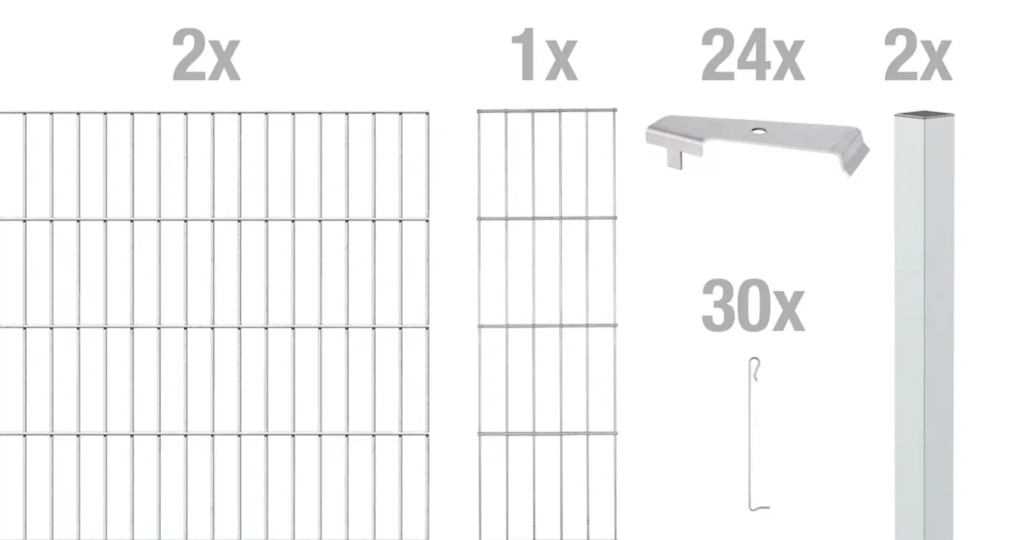 Alberts Gabionenzaun "Cluster-Gabionen Anbauset", anthrazit, 2 m breit, ver günstig online kaufen