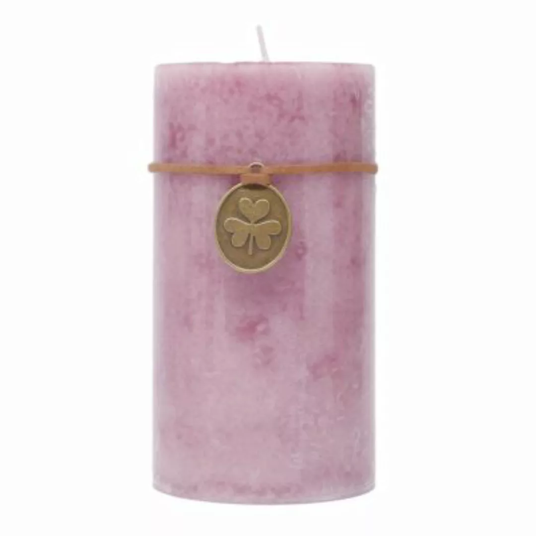 B & S Trendkerze Ø 7 cm marmoriert lange Brenndauer rosa günstig online kaufen