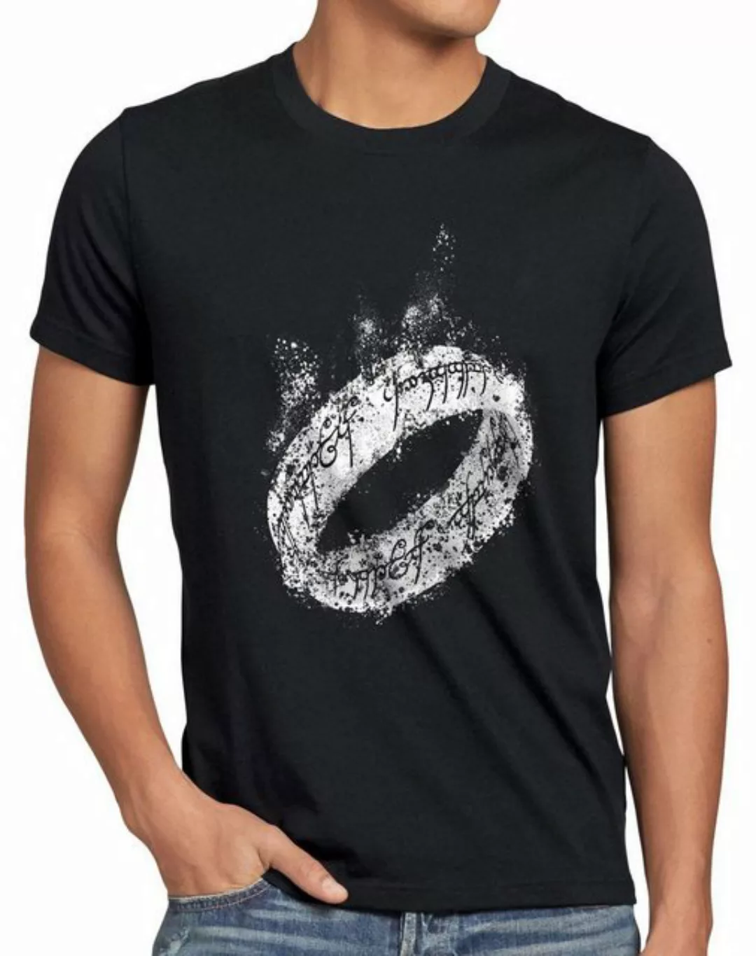 style3 Print-Shirt Herren T-Shirt Eine Ring Der Lord Neuseeland ringe Triol günstig online kaufen