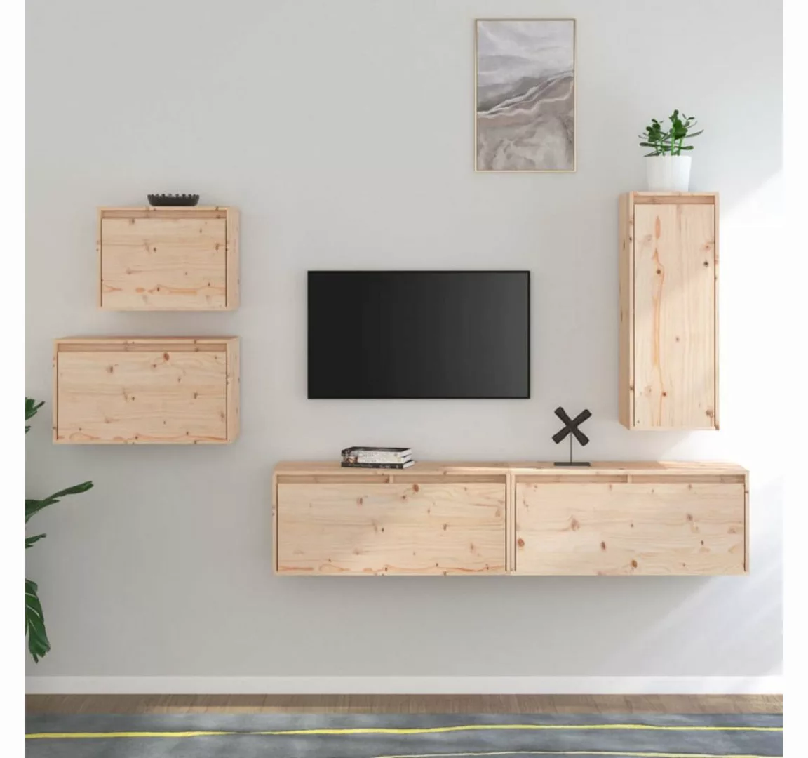 vidaXL TV-Schrank TV-Schränke 5 Stk Massivholz Kiefer Lowboard Lowboard günstig online kaufen