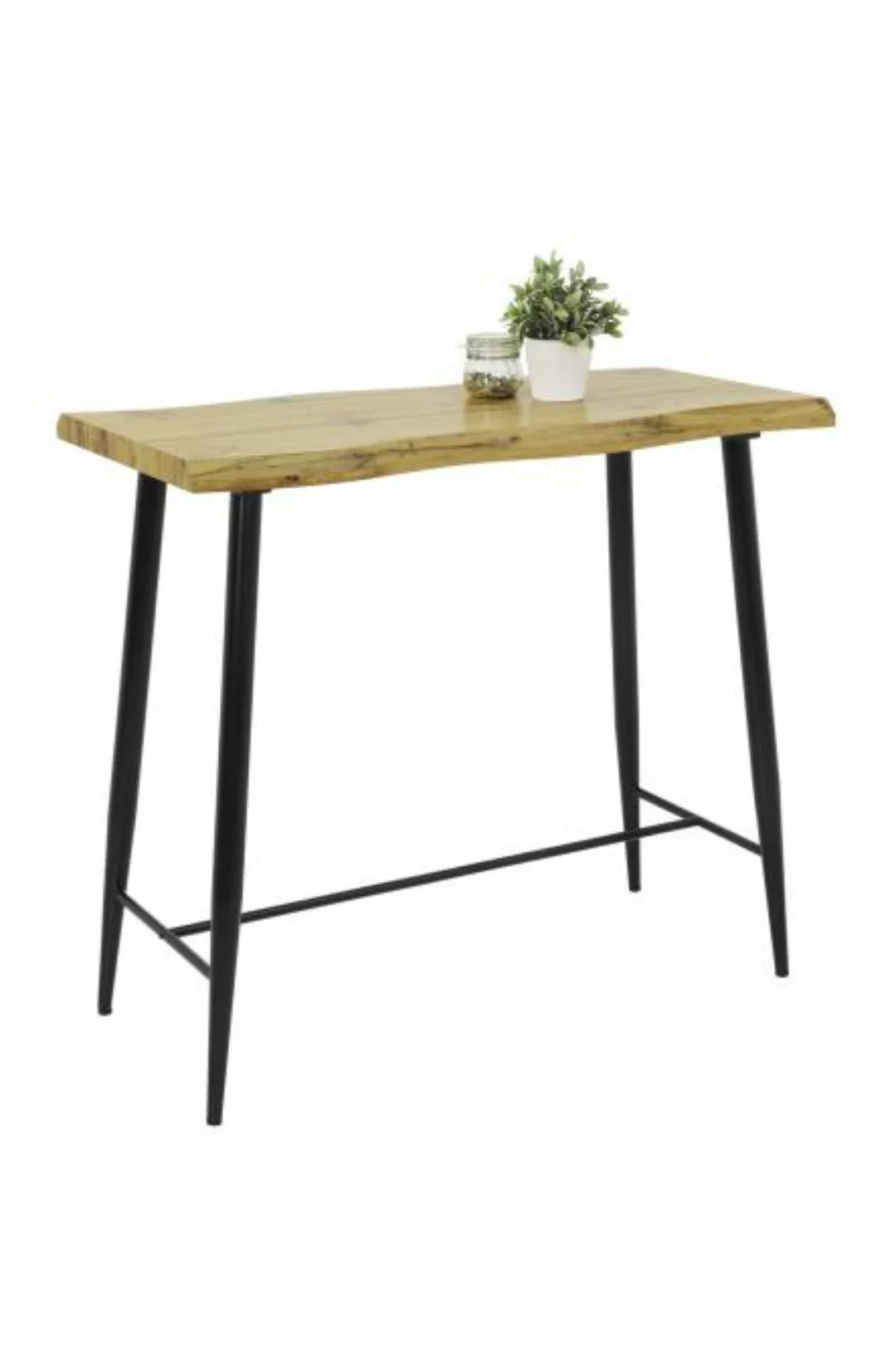 HELA Bartisch "GABI", Baumkantentisch, 120 cm Breite, Industrial Design, Wi günstig online kaufen