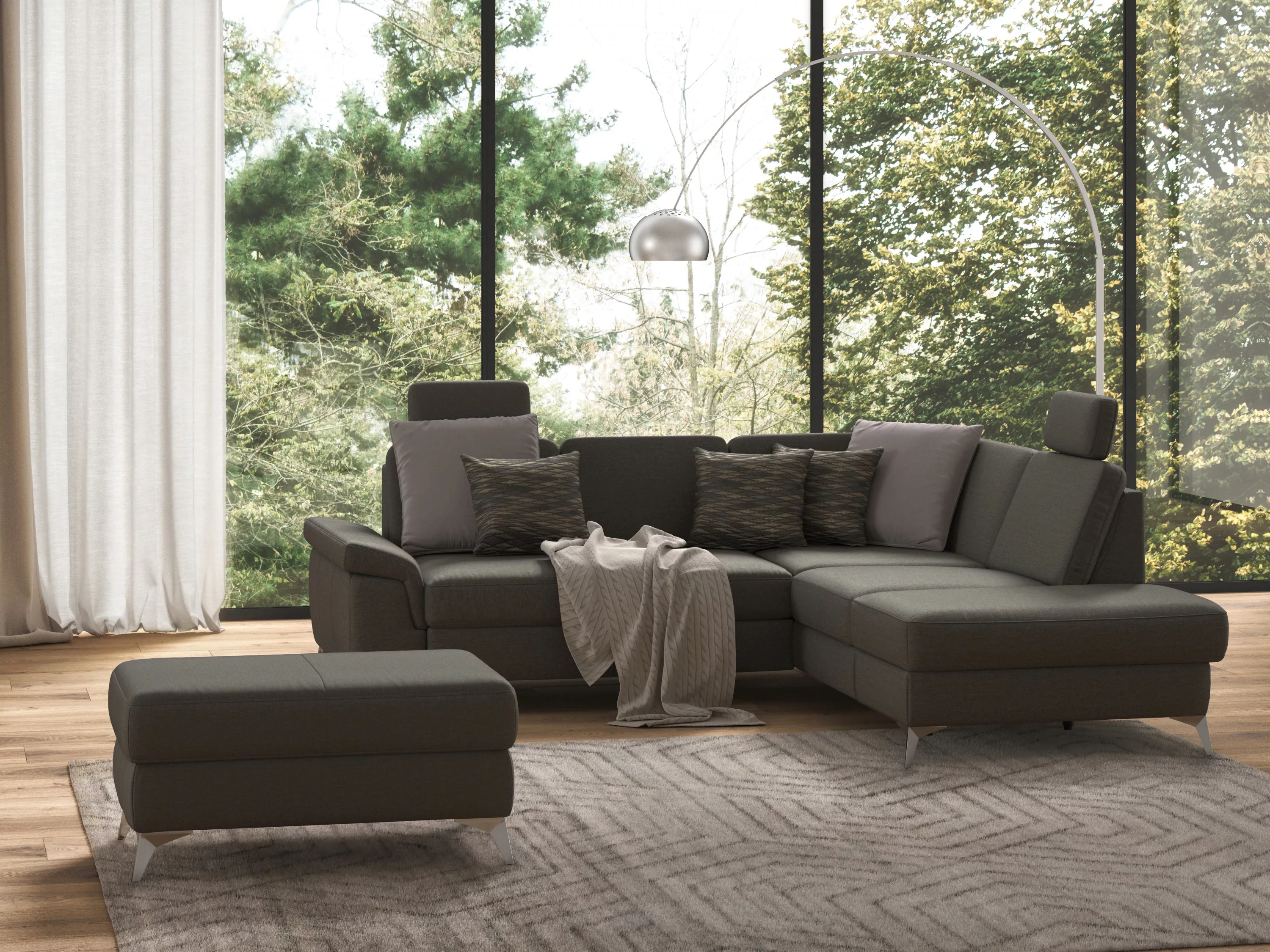 sit&more Ecksofa "Padua L-Form", inklusive Sitztiefenverstellung, Armteilfu günstig online kaufen