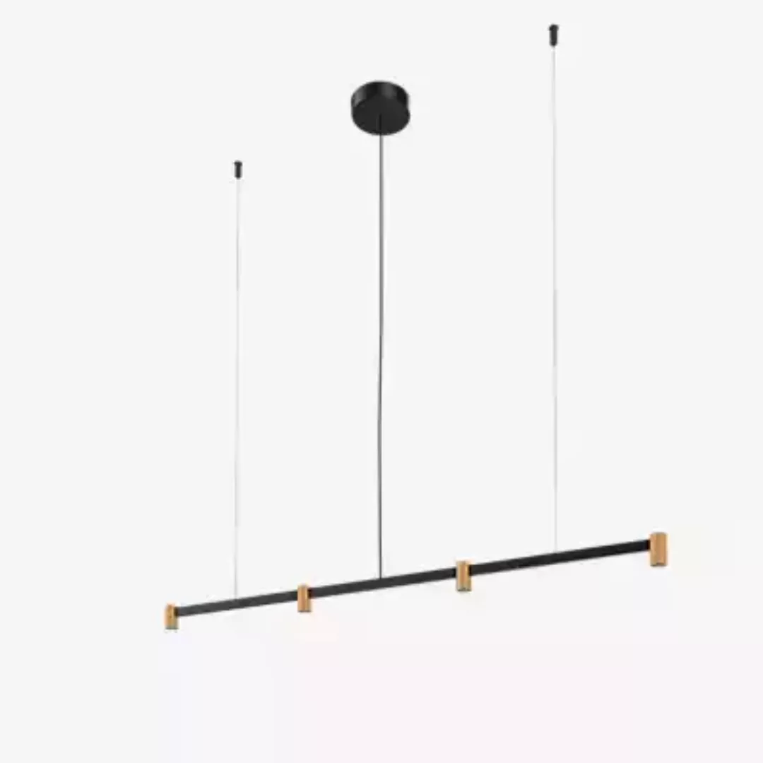 Wever & Ducré Trace 1.0 Pendelleuchte LED linear - 4-flammig, schwarz/champ günstig online kaufen