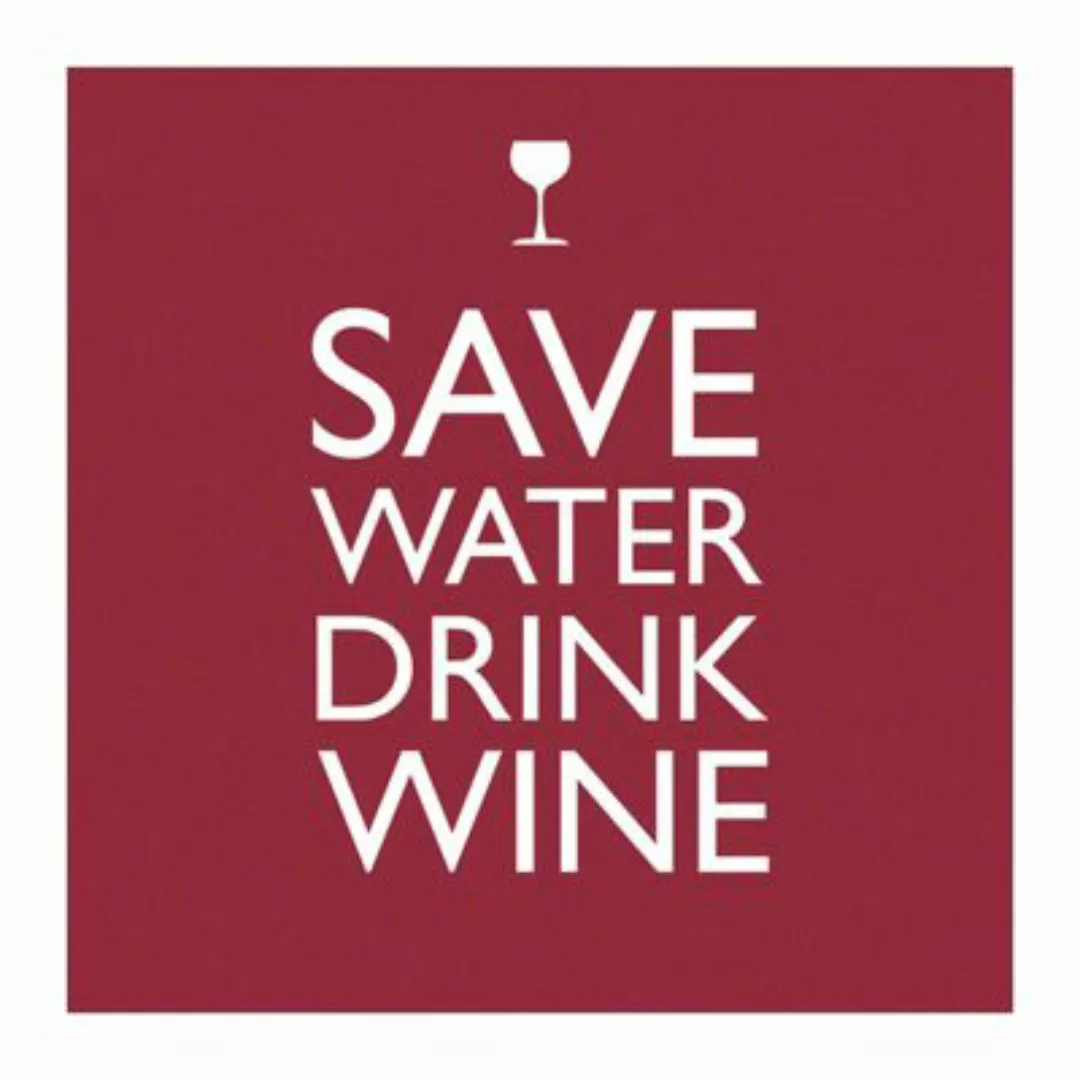 ppd Papier Servietten 33 x 33 cm 20er Set 'Save Water Drink Wine' Papierser günstig online kaufen