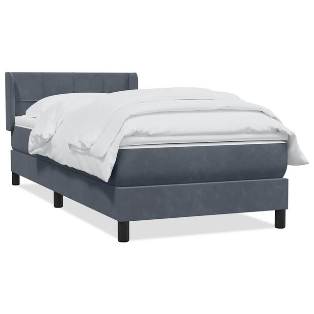 vidaXL Boxspringbett, Boxspringbett mit Matratze Dunkelgrau 90x220 cm Samt günstig online kaufen