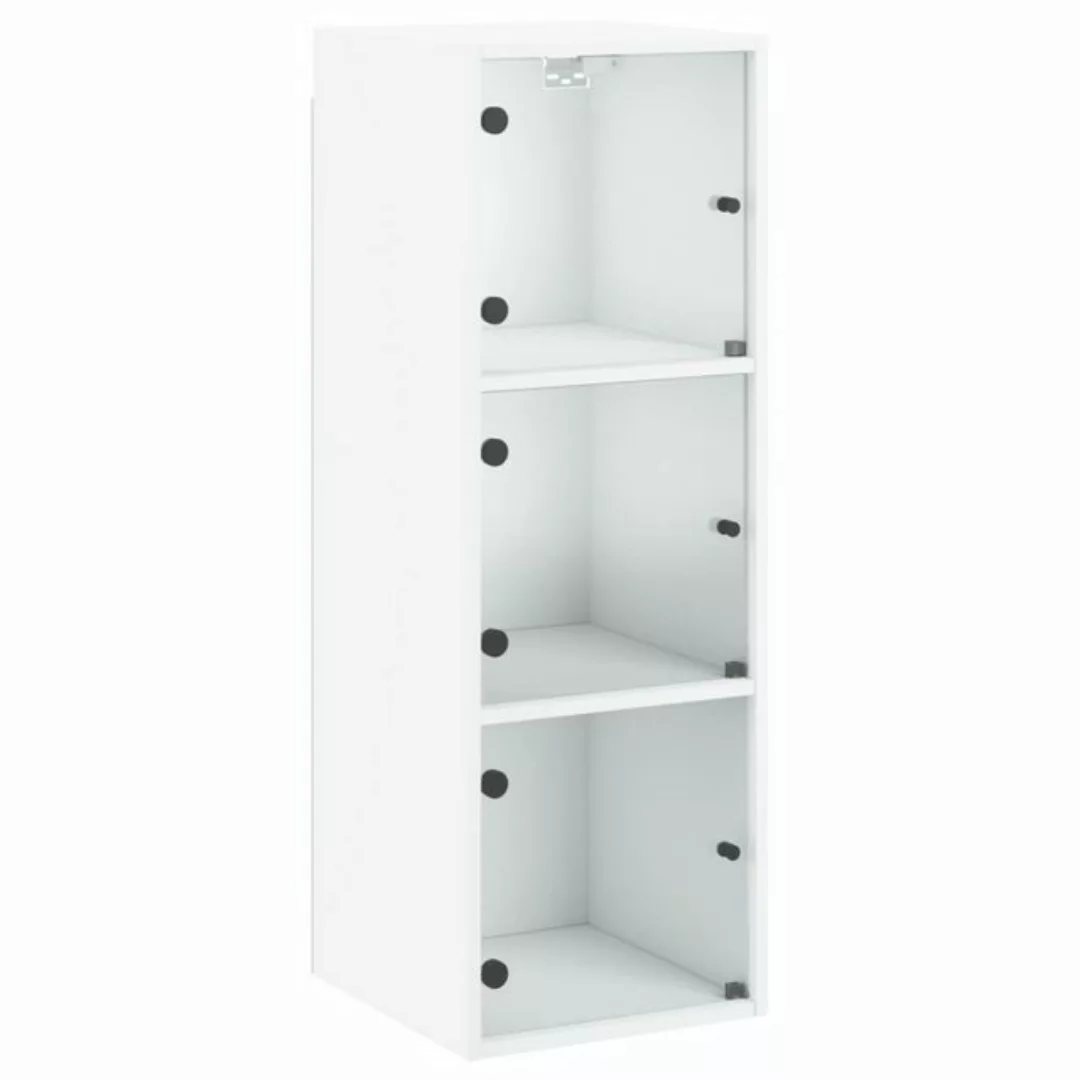 vidaXL Fächerschrank Wandschrank mit Glastüren Weiß 35x37x100 cm (1-St) günstig online kaufen