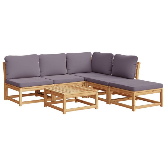 vidaXL Loungesofa 6-tlg. Garten-Lounge-Set mit Kissen Massivholz Akazie, 1 günstig online kaufen