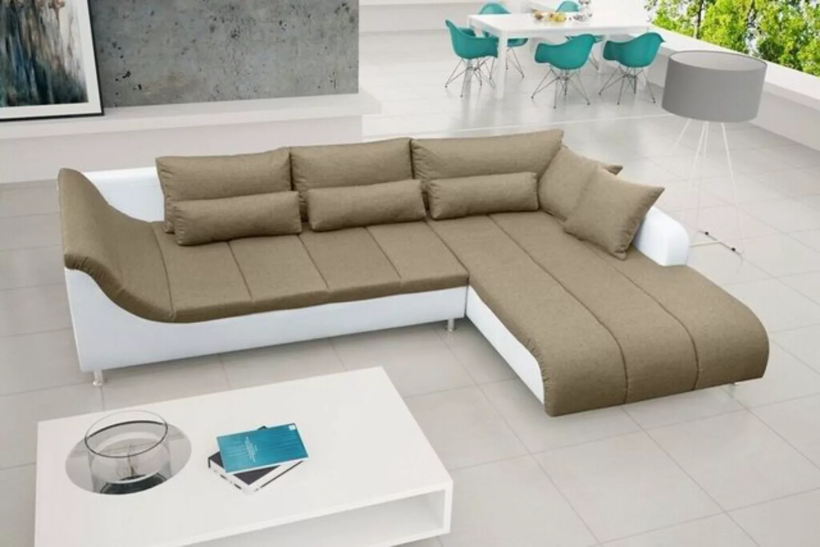 JVmoebel Ecksofa Schlafsofa Eck Sofa Couch Bettfunktion Polster Eck Schlaff günstig online kaufen