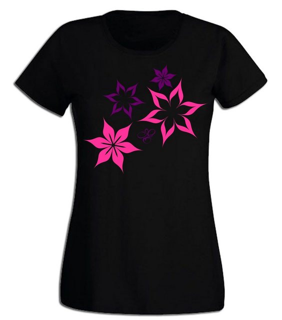 G-graphics T-Shirt Damen T-Shirt - Blumen Pink-Purple-Collection, mit trend günstig online kaufen