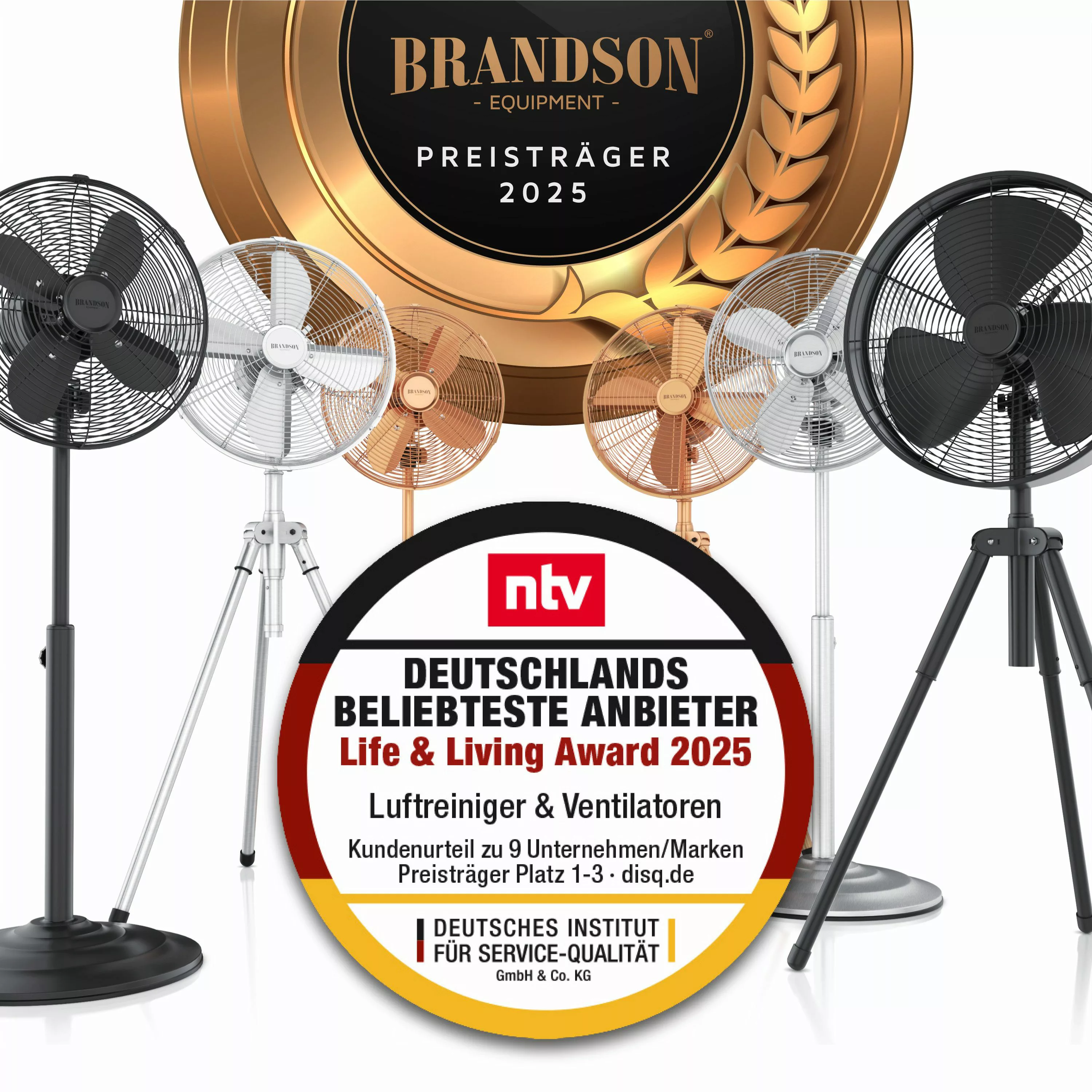 Brandson Standventilator Standlüfter, Dreibeinstativ, Metallgehäuse, Tripod günstig online kaufen
