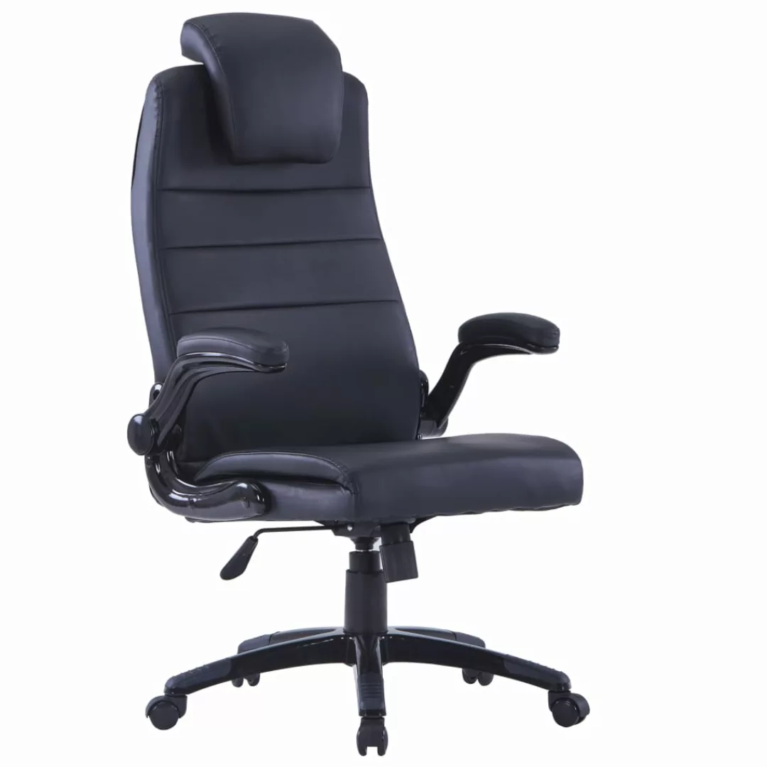 Bürostuhl Drehstuhl Aus Schwarzem Kunstleder günstig online kaufen