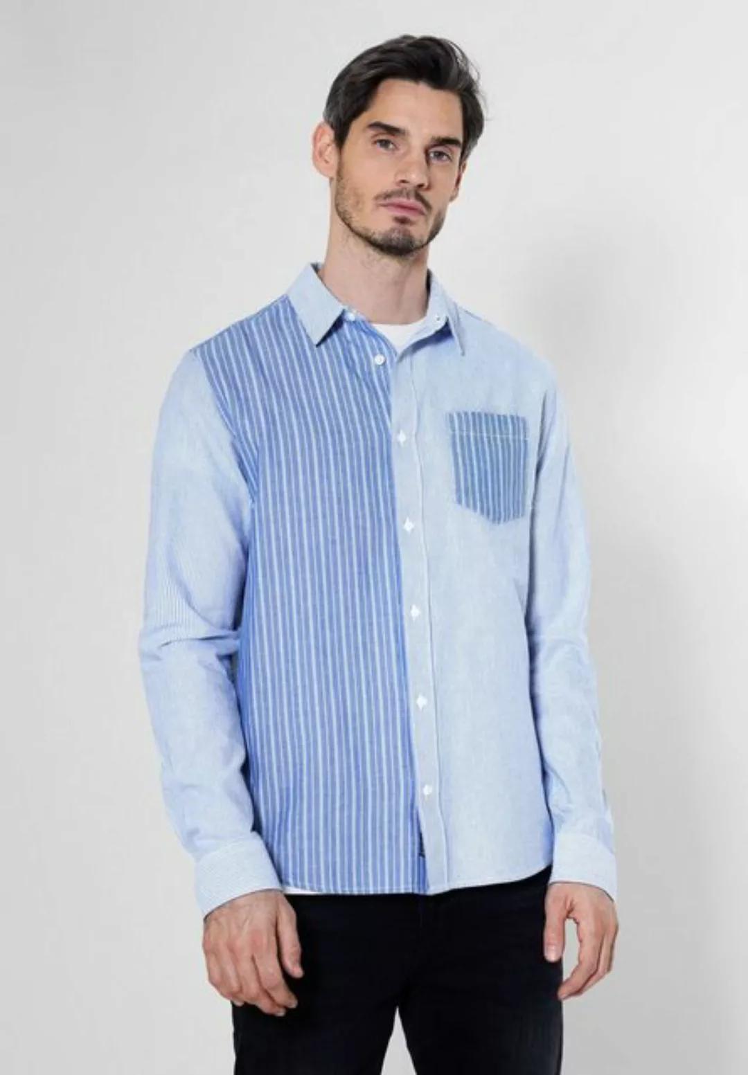 STREET ONE MEN Langarmhemd mit Knopfleiste günstig online kaufen