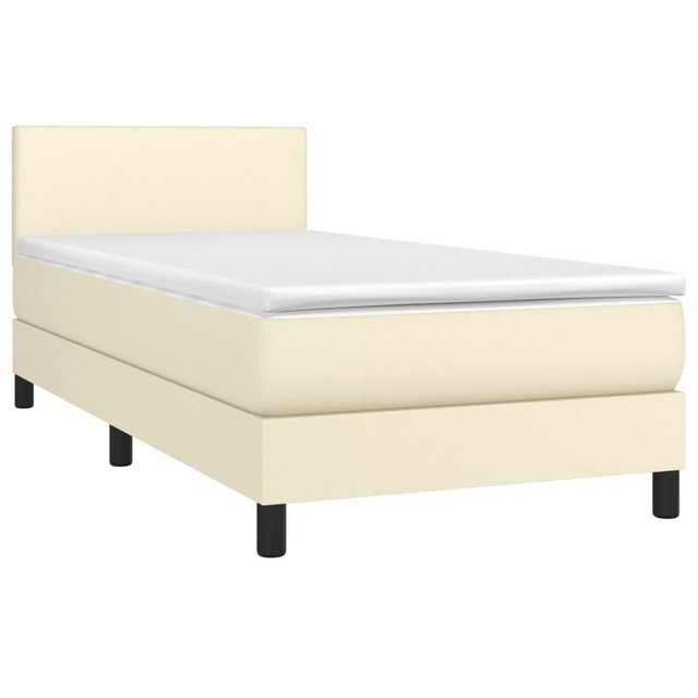 Vidaxl Boxspringbett Mit Matratze Creme 100x200 Cm Kunstleder günstig online kaufen