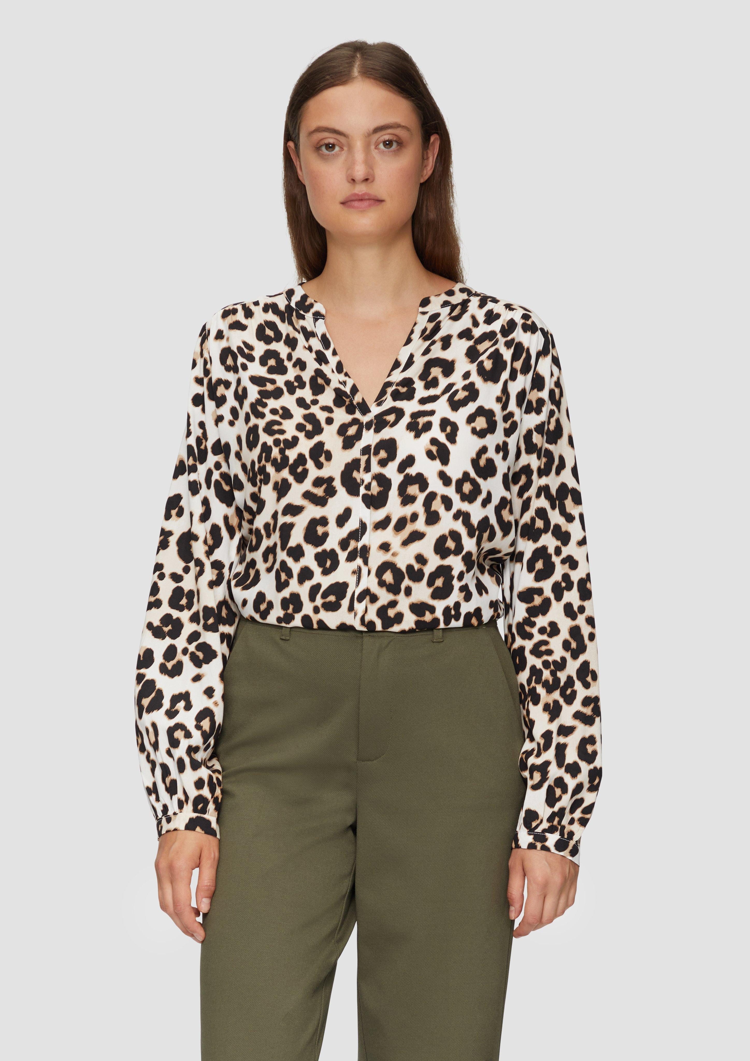 s.Oliver Langarmbluse Viskose-Bluse mit Raffdetails und günstig online kaufen