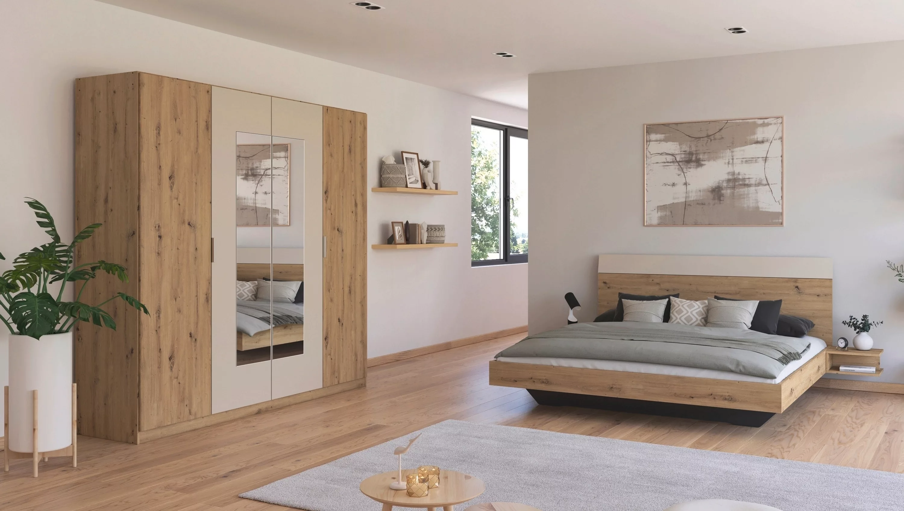rauch Schlafzimmer-Set "Monza", mit Drehtürenschrank Breite 226 cm, Bettanl günstig online kaufen