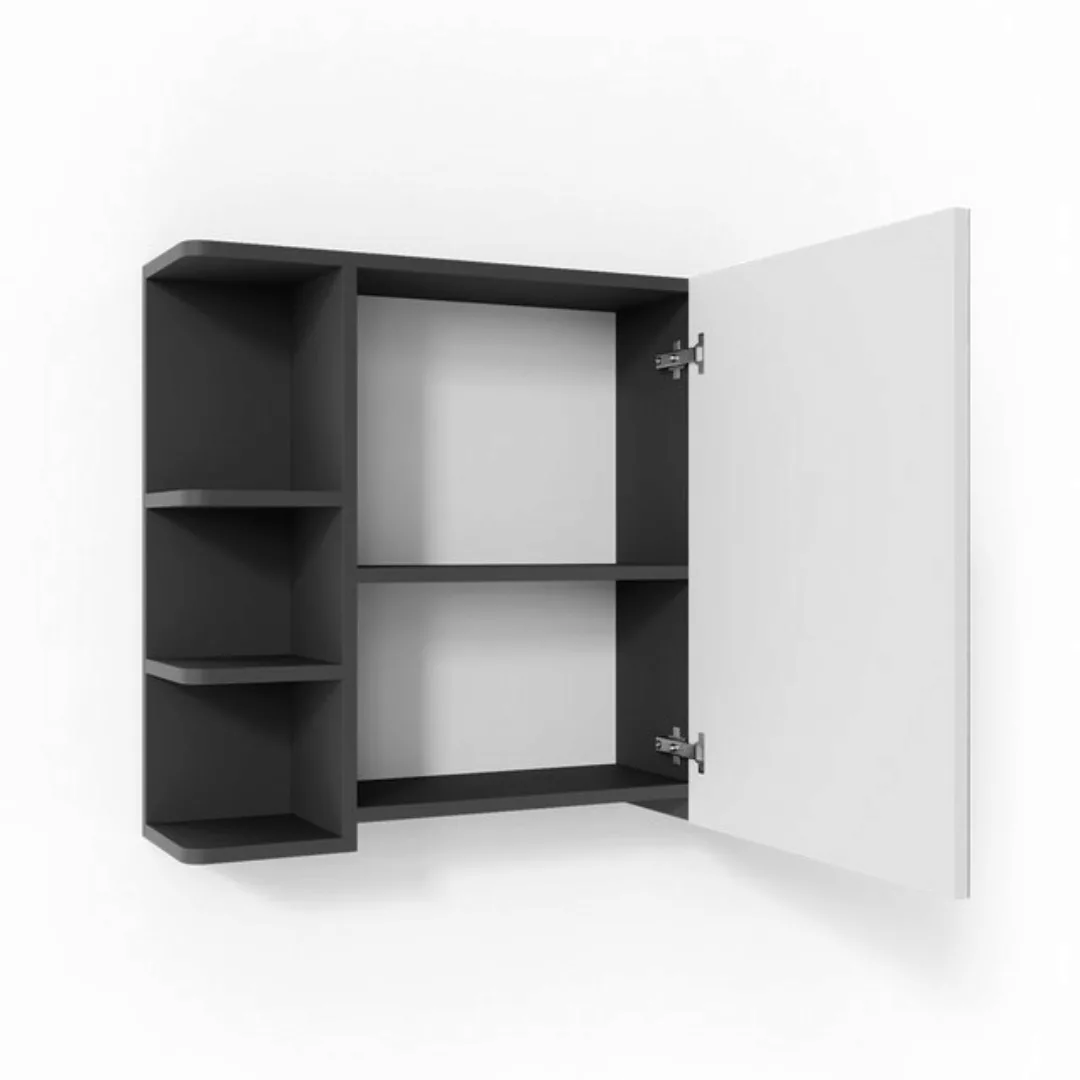 Vicco Badezimmerspiegelschrank Fynn, Anthrazit/Weiß, 80 x 64 cm günstig online kaufen