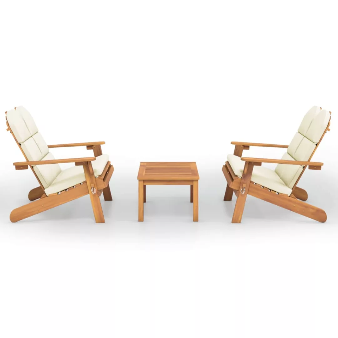 Vidaxl 3-tlg. Garten-lounge-set Adirondack Massivholz Akazie günstig online kaufen