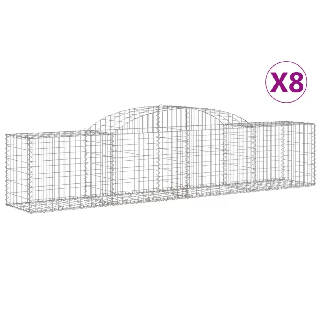 Vidaxl Gabionen Mit Hochbogen 8 Stk. 300x50x60/80 Cm Verzinktes Eisen günstig online kaufen