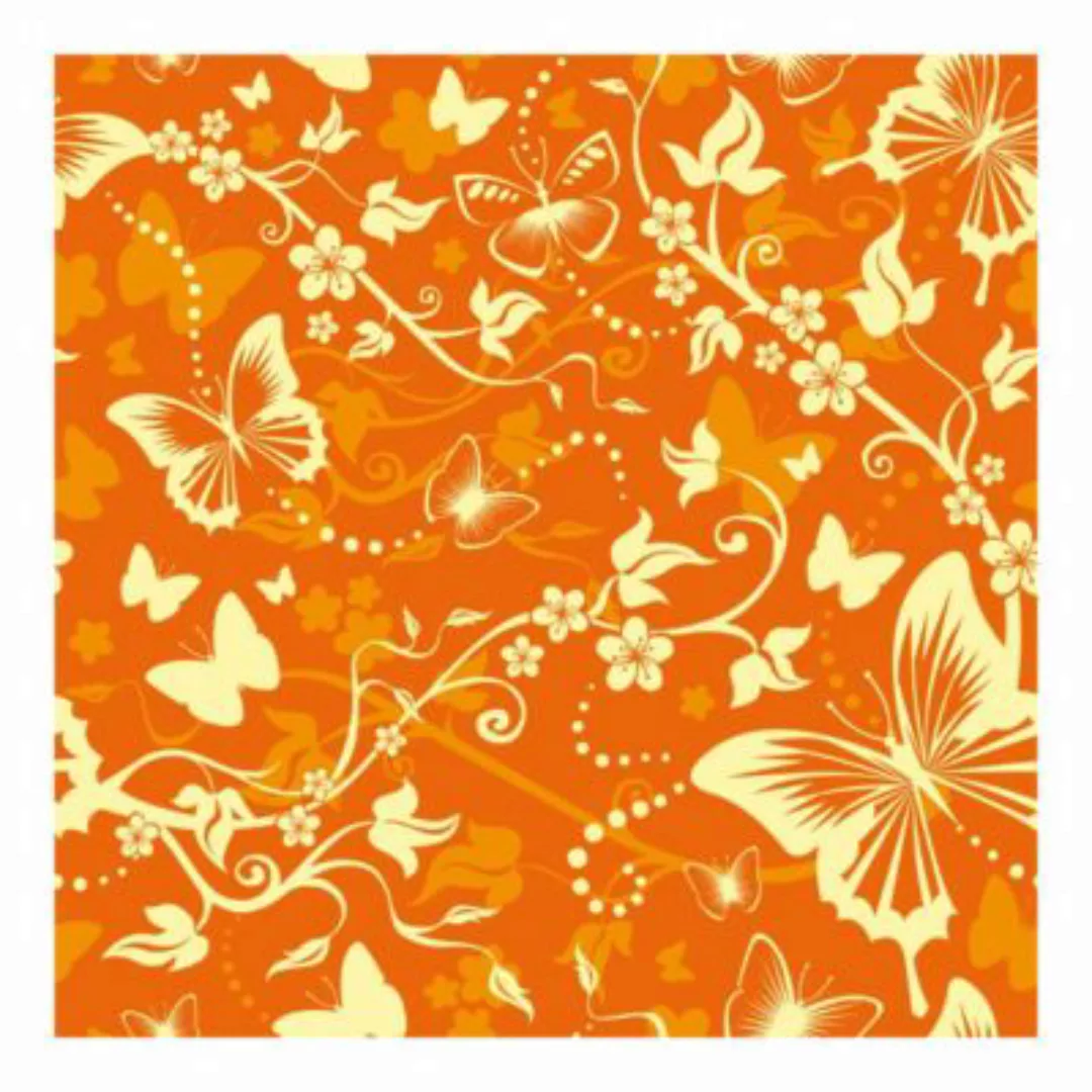 Bilderwelten Kindertapete Verzaubernde Schmetterlinge orange Gr. 240 x 240 günstig online kaufen