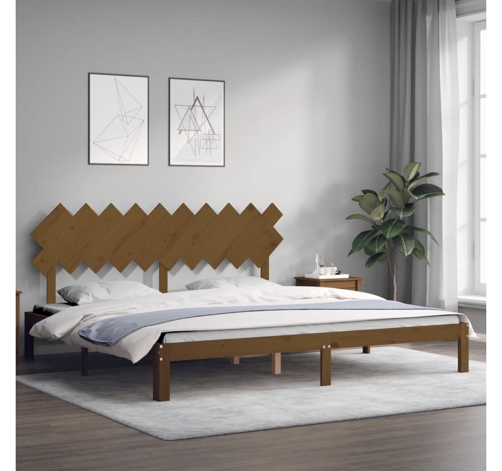 vidaXL Bett Massivholzbett mit Kopfteil Honigbraun 200x200 cm günstig online kaufen