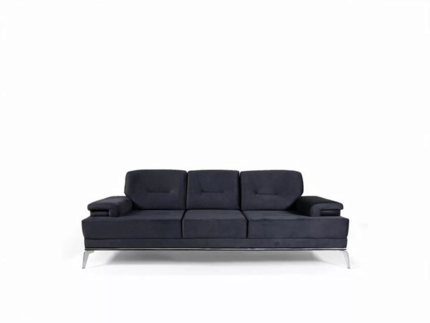 Xlmoebel 3-Sitzer Blau Stoffsofa mit Design für drei Personen - Sofa mit Po günstig online kaufen