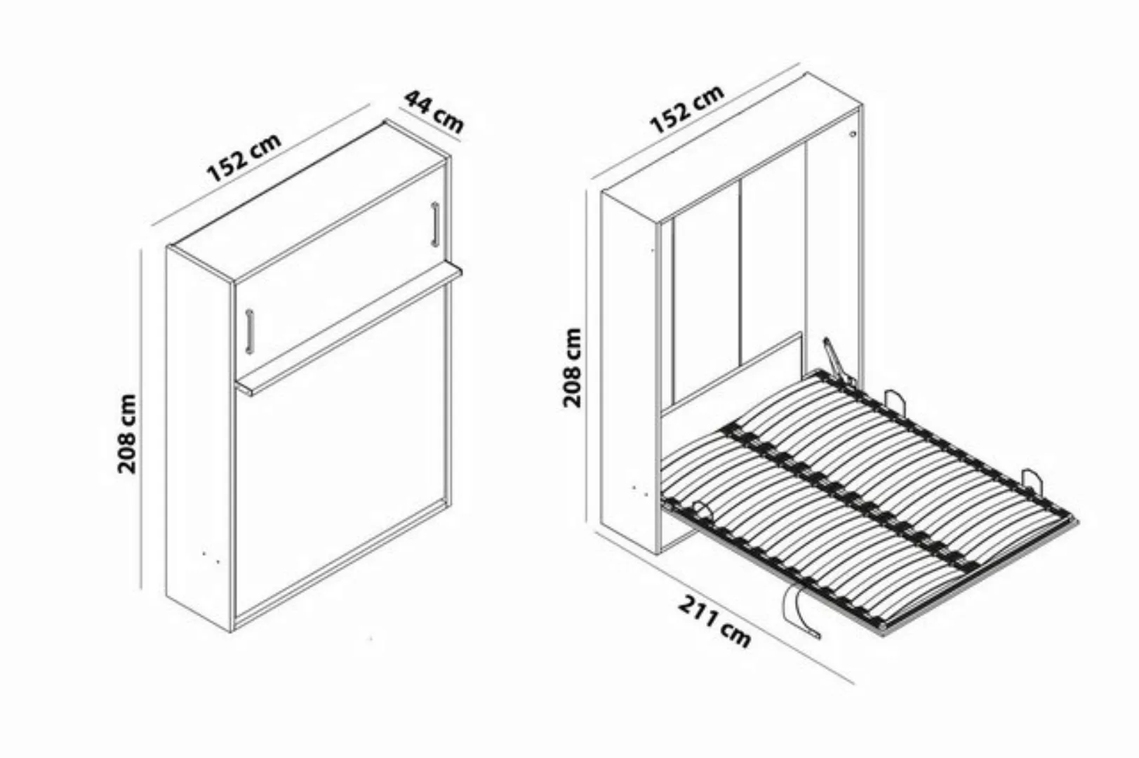 Multimo Schrankbett Multimo DOUBLE Wandbett / Schrankbett mit Sofa vertikal günstig online kaufen