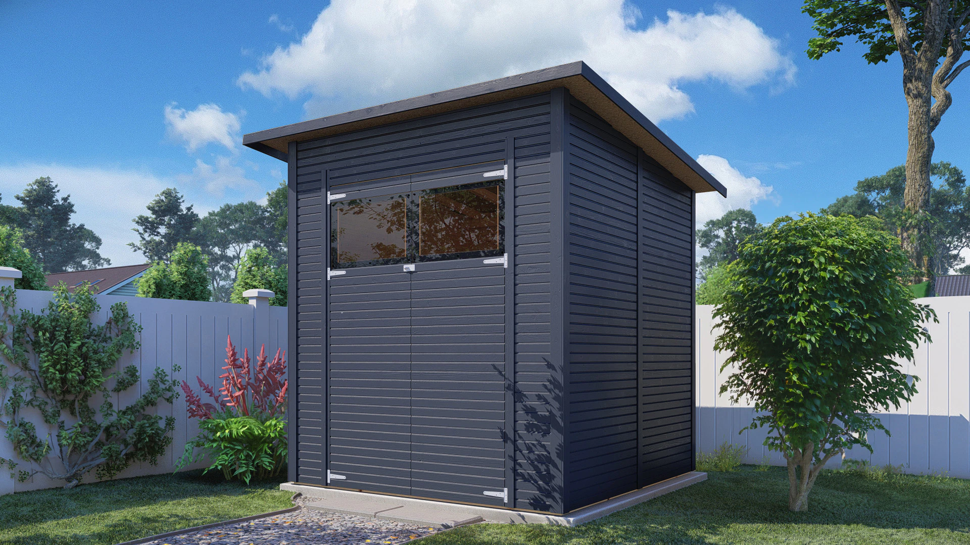 BERTILO Gartenhaus "Pent Modern 3, in verschiedenen Farben", mit hohen Seit günstig online kaufen