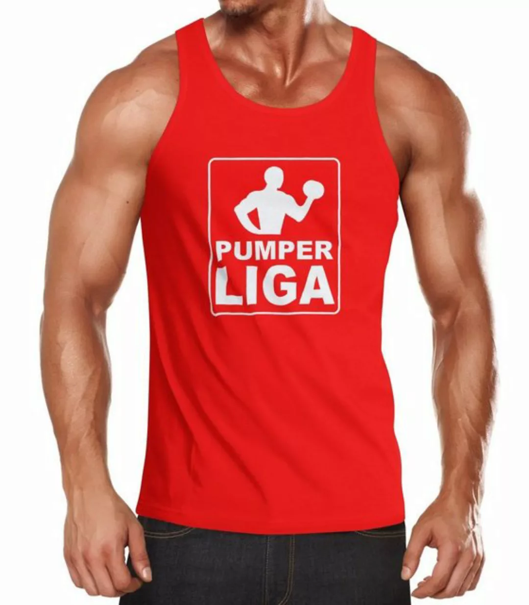 MoonWorks Tanktop Herren Tanktop Pumper Liga Fitness Gym Bodybuilder Shirt günstig online kaufen