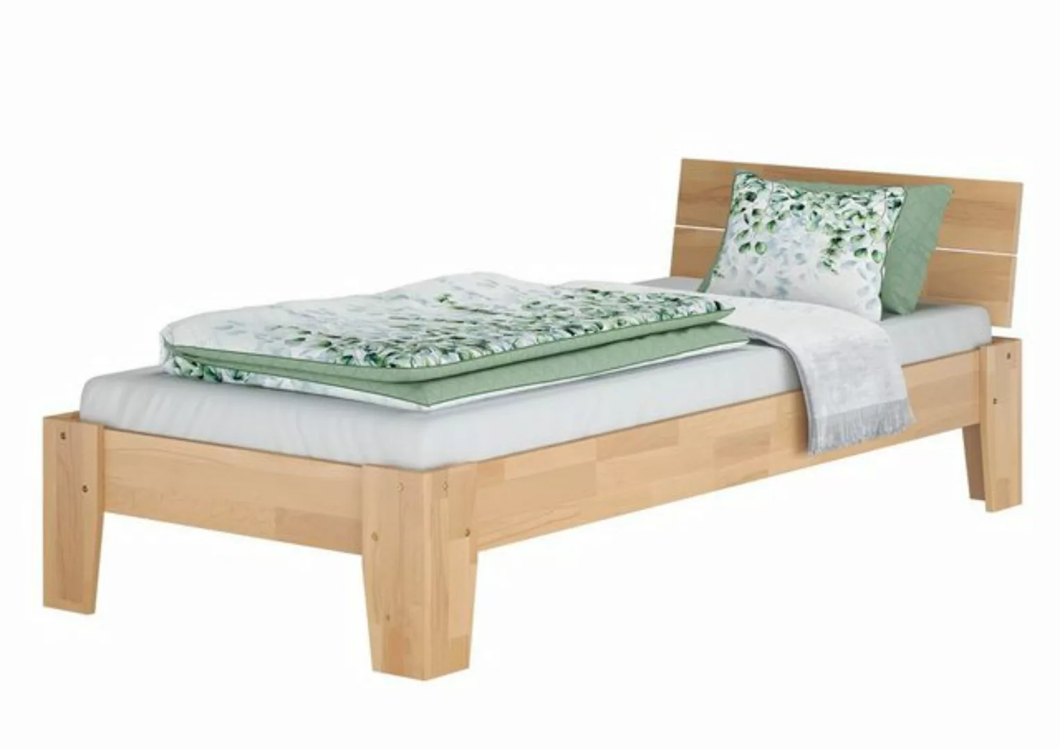 ERST-HOLZ Bett Einzelbett Gästebett Bettrahmen Futonbett Buche massiv 100x2 günstig online kaufen