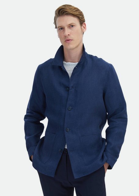 RAMSEY Langarmhemd Marineblau Hemdjacke günstig online kaufen