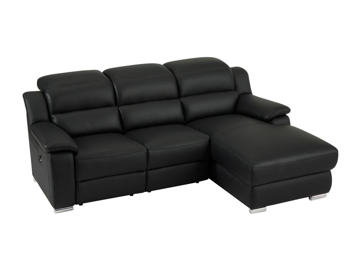 Eckrelaxsofa elektrisch - Ecke rechts - Leder - Schwarz - ARENA III günstig online kaufen