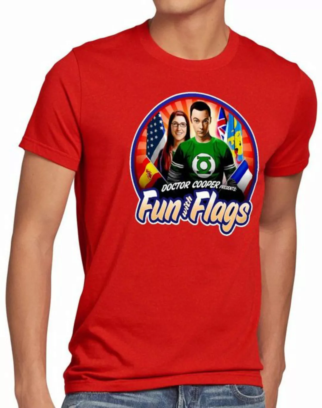 style3 T-Shirt Fun wih Flags flagge fahne banner the big bang theory sheldo günstig online kaufen