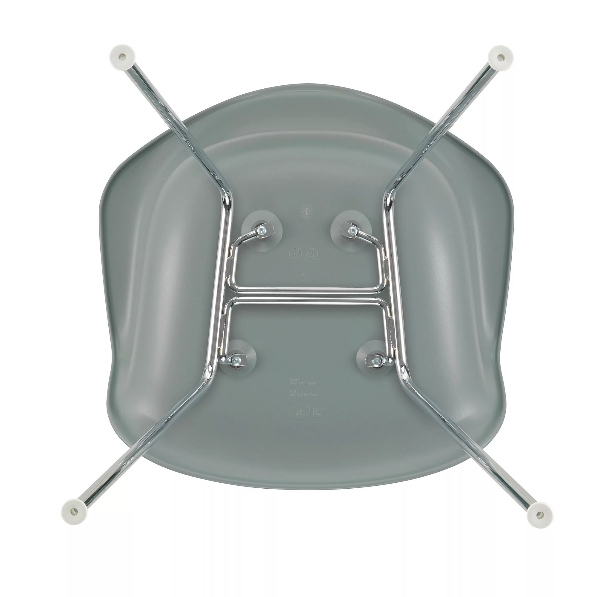 Vitra - Eames Plastic Armchair DAX verchromt - hellgrau/Sitzschale Polyprop günstig online kaufen