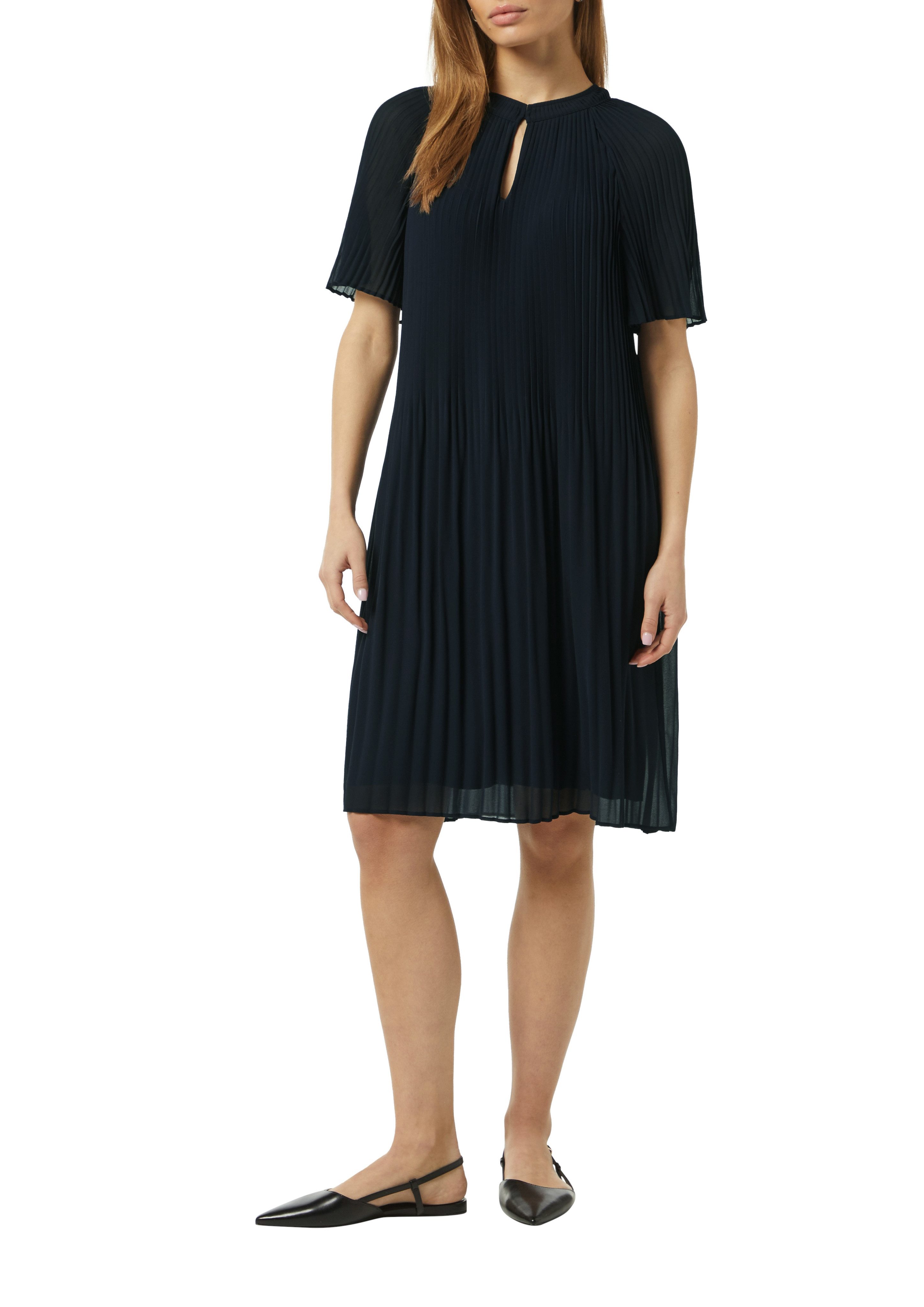 Comma Midikleid aus Chiffon, mit Plissee-Falten günstig online kaufen