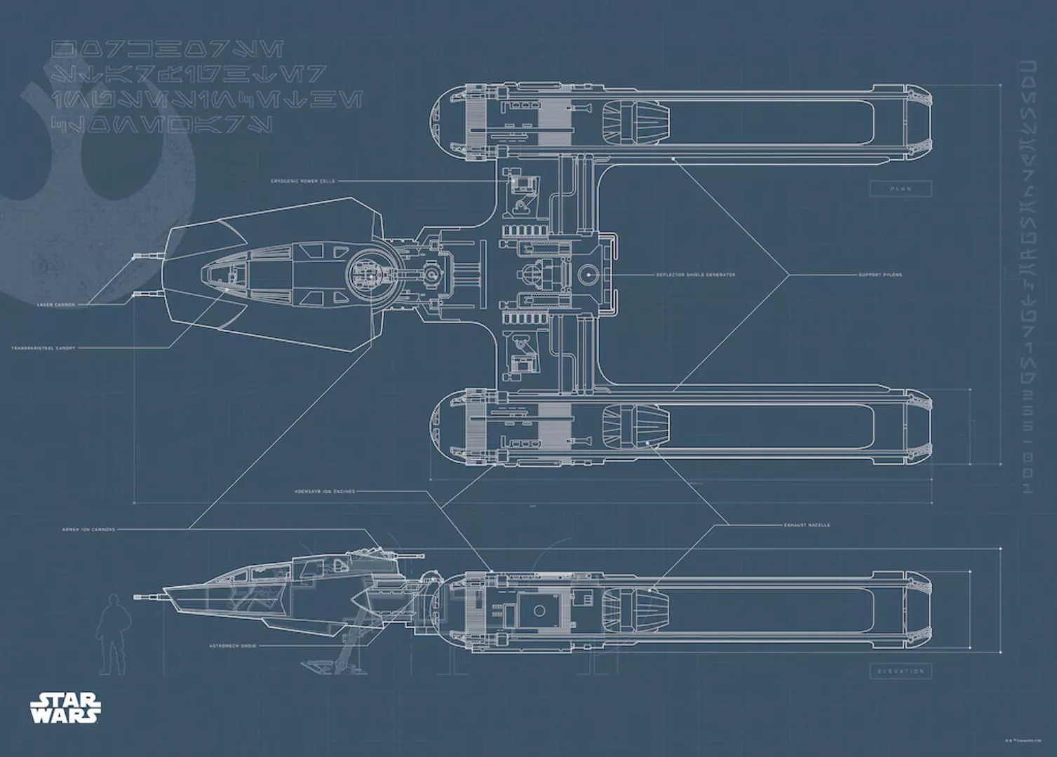 Komar Wandbild Star Wars Y-Wing 70 x 50 cm günstig online kaufen