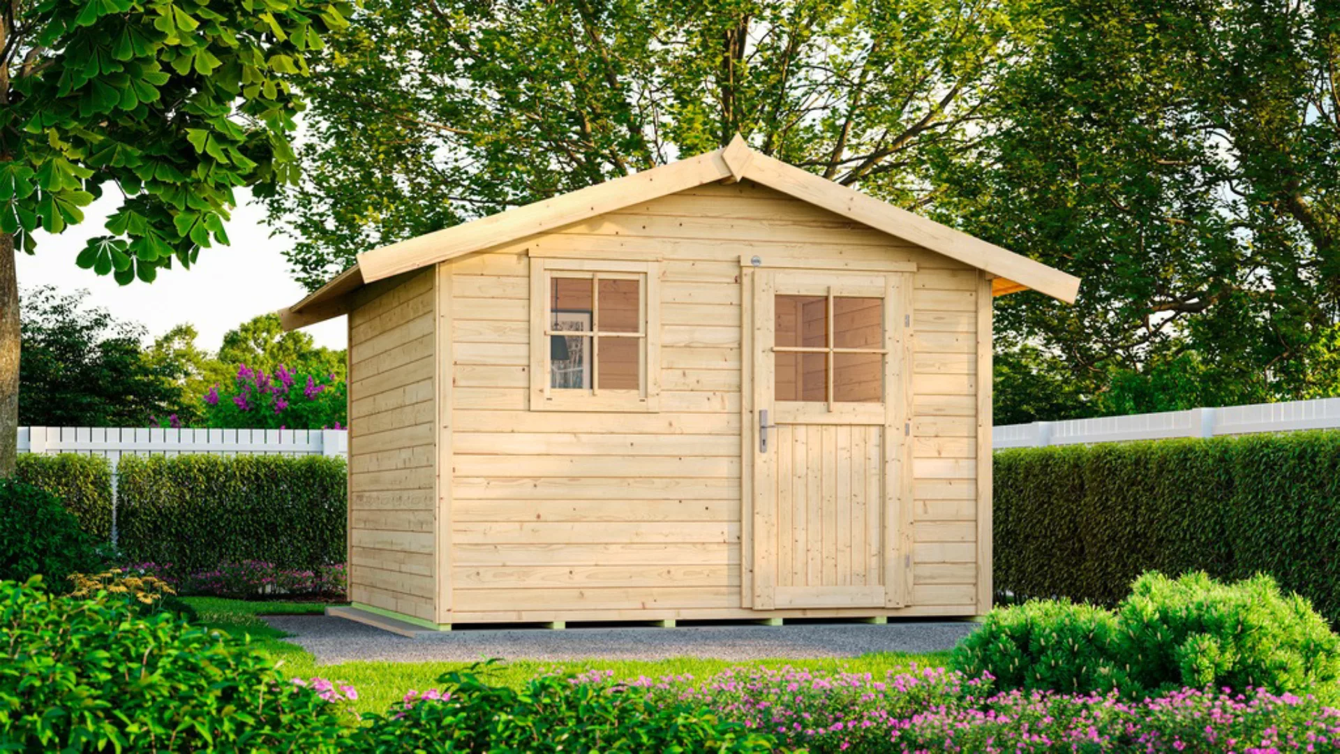 Weka Holz-Gartenhaus Satteldach Unbehandelt 238 cm günstig online kaufen