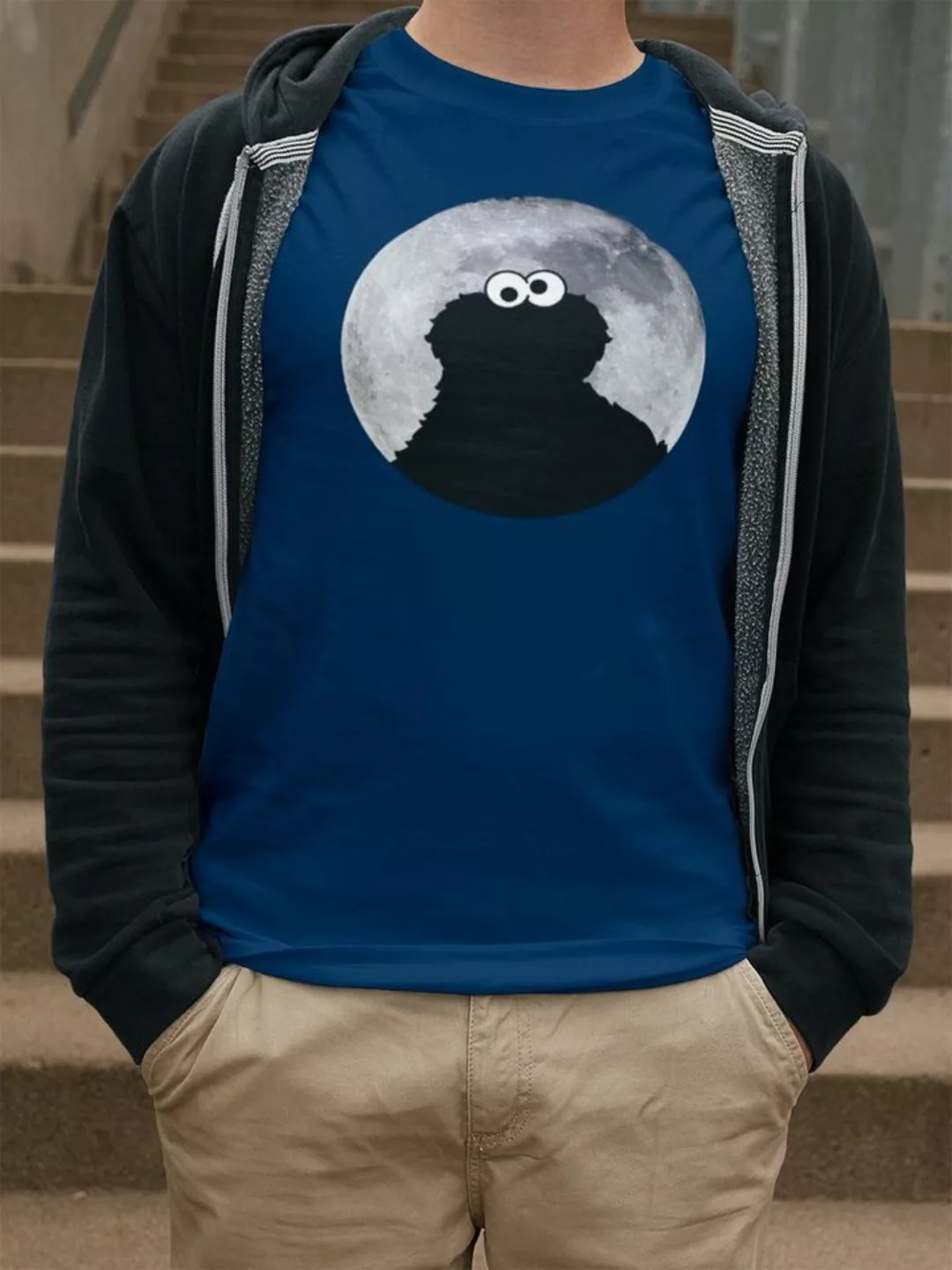 Sesamstrasse T-Shirt Cookie Monster Moonnight günstig online kaufen