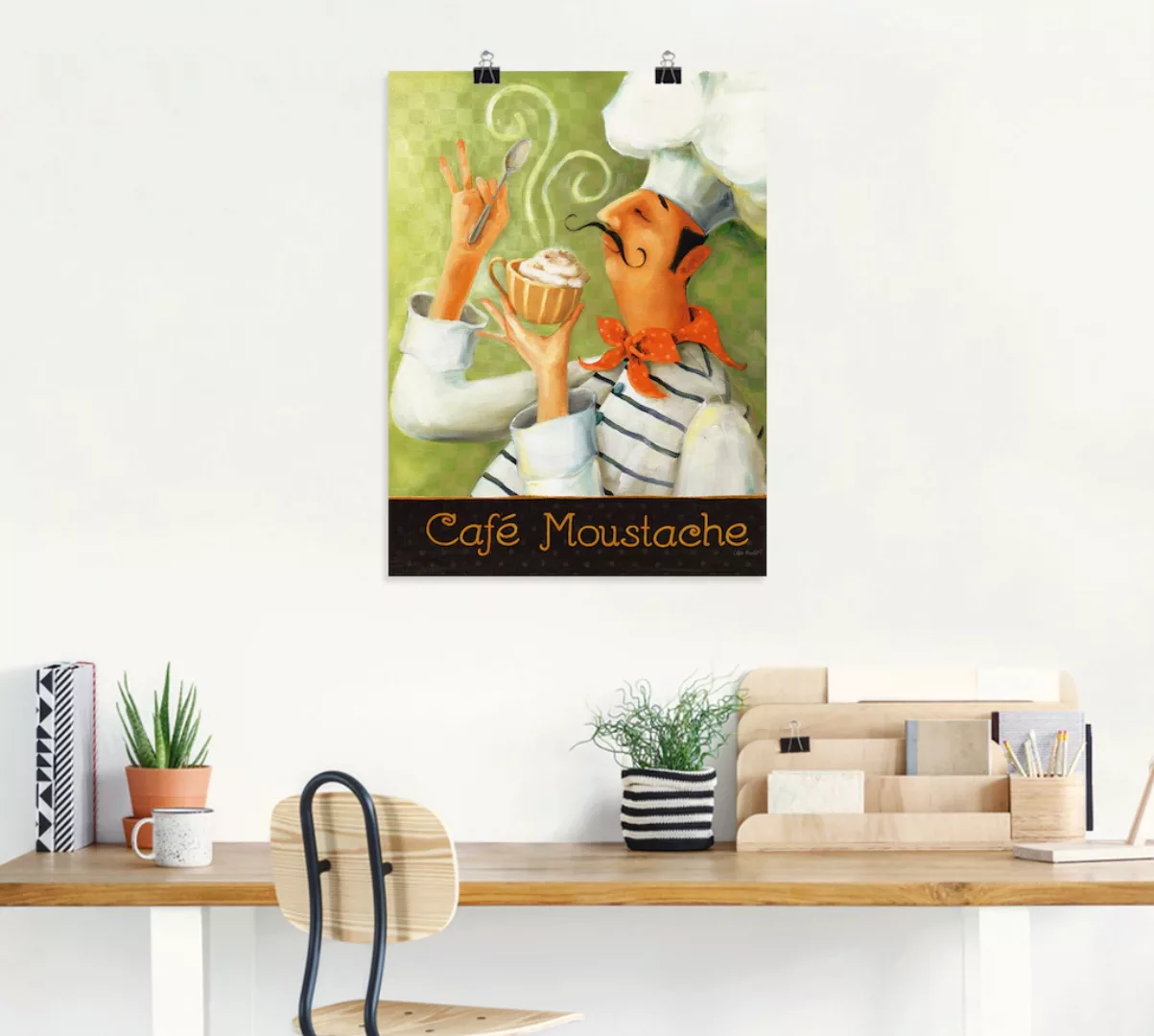 Artland Poster »Cafe Moustache II«, Getränke, (1 St.), als Leinwandbild, Wa günstig online kaufen