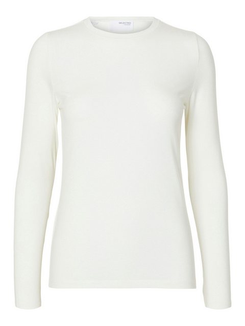 SELECTED FEMME T-Shirt Langarmshirt Slim Fit Rundhals Basic 7788 in Weiß günstig online kaufen