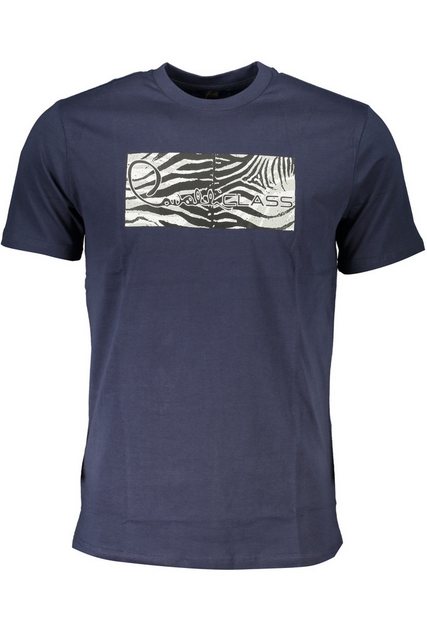 Cavalli Class T-Shirt Herren Kurzarm T-Shirt Blau - Regular Fit mit Druck günstig online kaufen