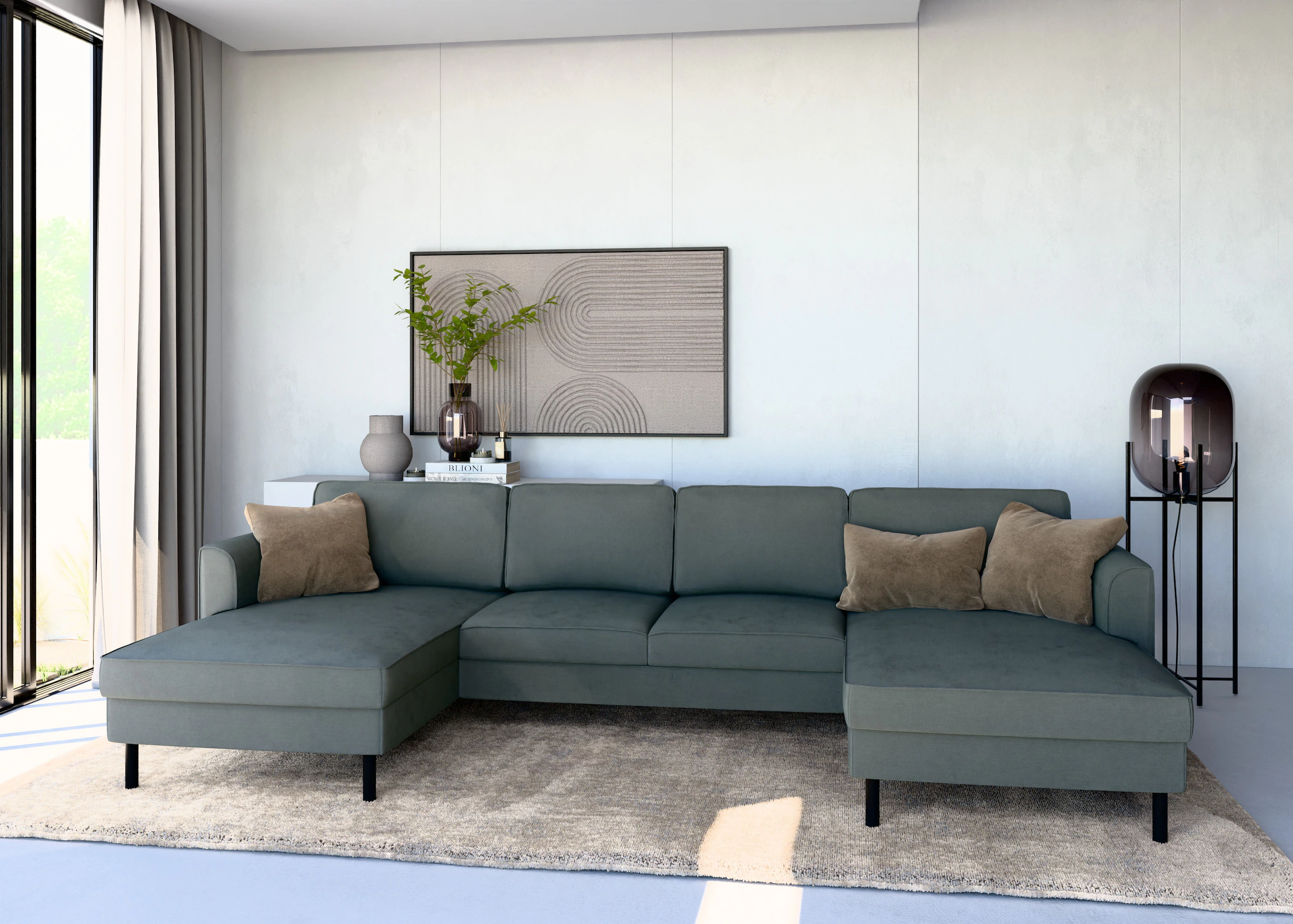 Home affaire Wohnlandschaft »Booster Couch wahlweise mit Schlaffunktion und günstig online kaufen