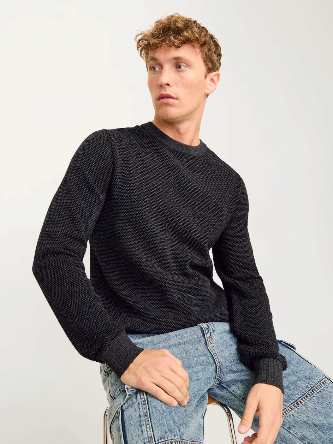 Jack & Jones Rundhalspullover "JJEGLOBE KNIT CREW NECK NOOS", in Strick Opt günstig online kaufen