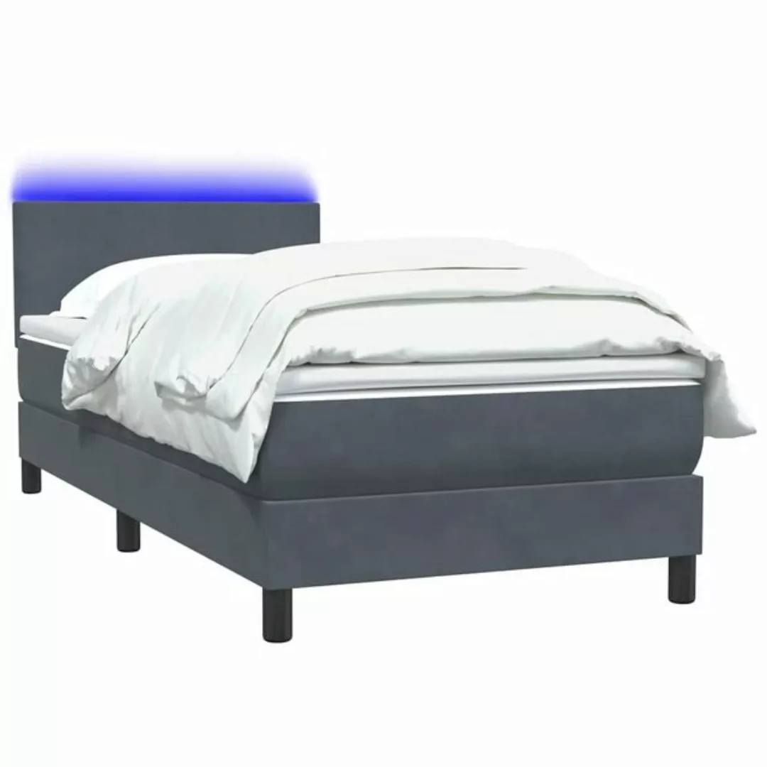 vidaXL Bett Boxspringbett mit Matratze Dunkelgrau 80x220 cm Samt günstig online kaufen