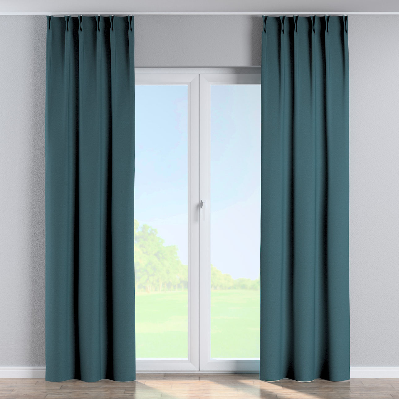 Vorhang mit flämischen 2-er Falten, blau, Blackout Soft (269-24) günstig online kaufen