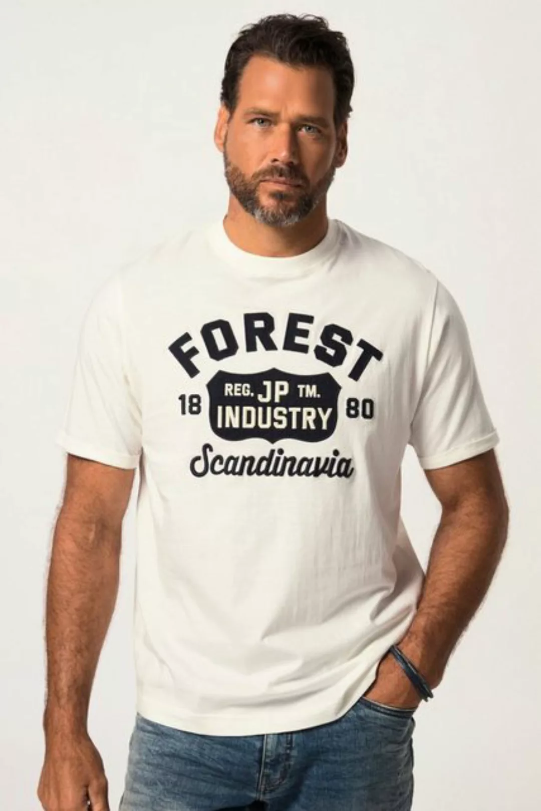 JP1880 T-Shirt T-Shirt Halbarm Rundhals Forest bis 8 XL günstig online kaufen