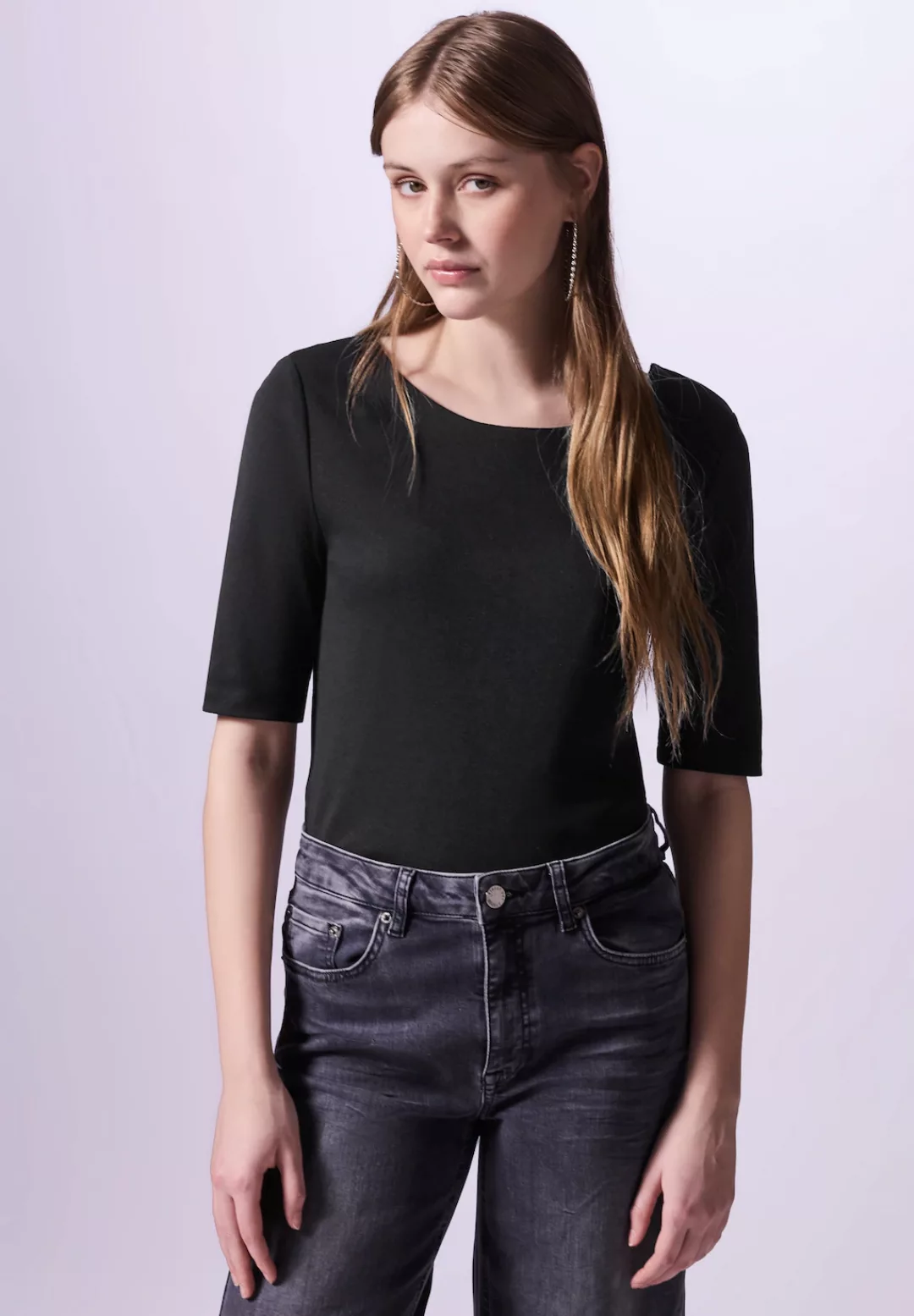 STREET ONE STUDIO T-Shirt, aus softem Materialmix günstig online kaufen